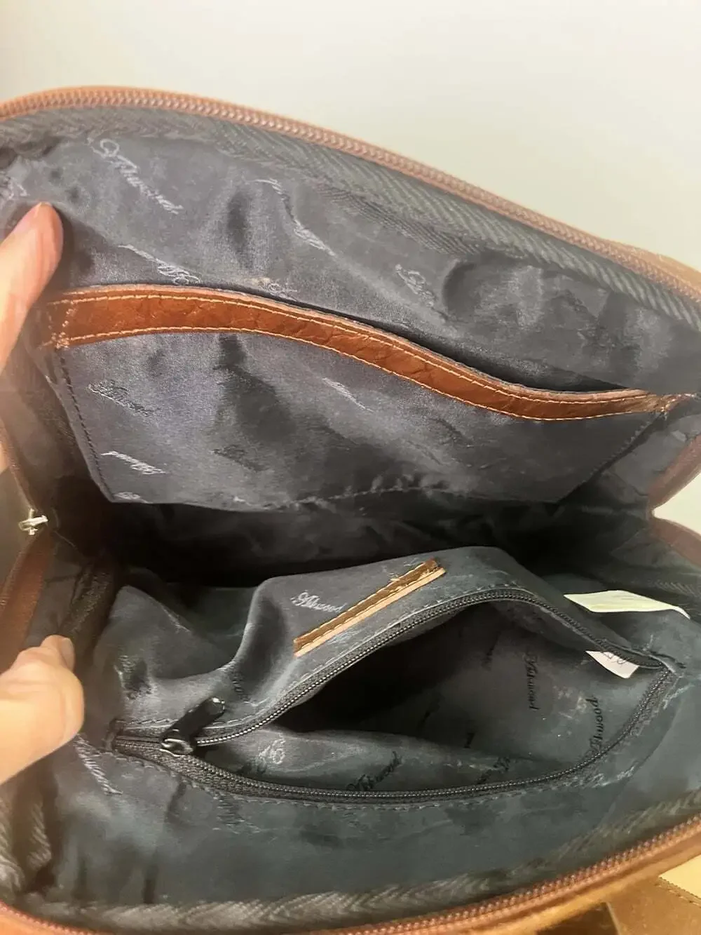 Ashwood Polished Brown Genuine Leather Backpack Cognac Stag Logo Pockets Travel
